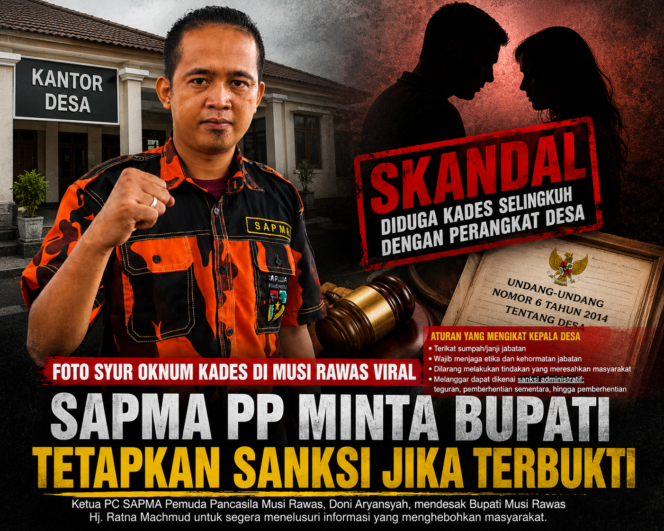 
					Heboh Foto Syur Diduga Libatkan Oknum Kades di Musi Rawas, SAPMA PP Minta Bupati Segera Telusuri